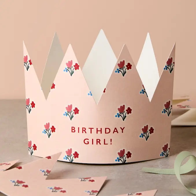 Floral Paper Crown Birthday Card By Katie Leamon