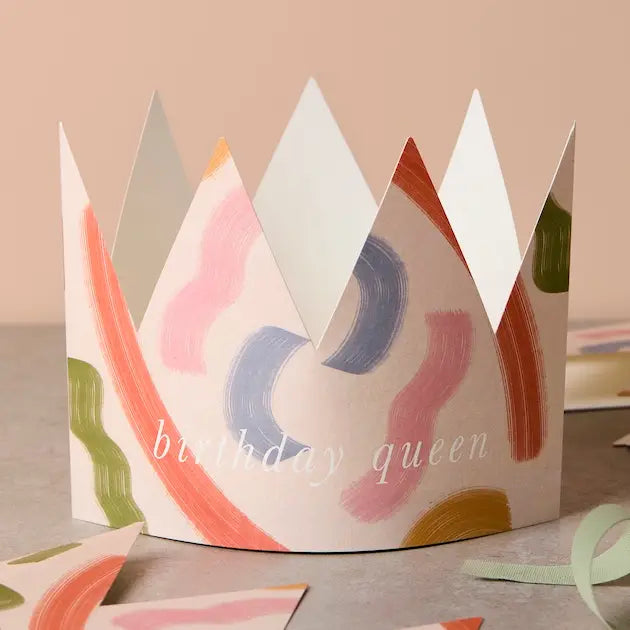 Brushstroke Paper Crown Birthday Card By Katie Leamon