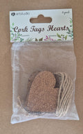 Cork Heart Embellishments – Set of 6