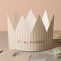 Striped Paper Crown Birthday Card By Katie Leamon