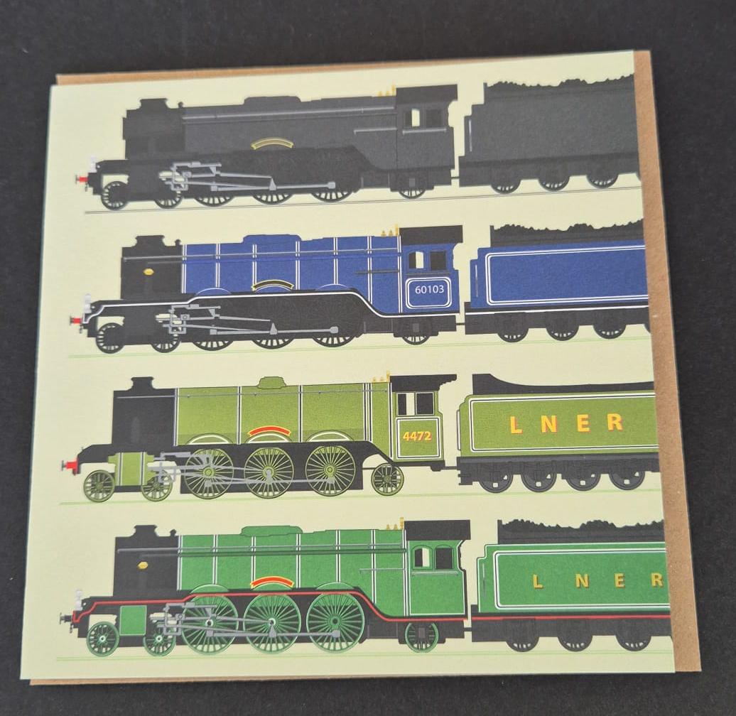 Flying Scotsman Steam Engine Greetings Card